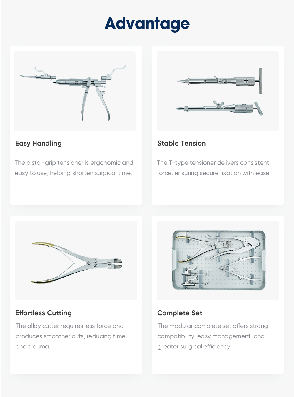 Titanium Wires Cable Grip Instrument Set - Buy Product on XC Medico Набор инструментов с кабельной рукояткой Titanium Wires — покупка продукта на XC Medico