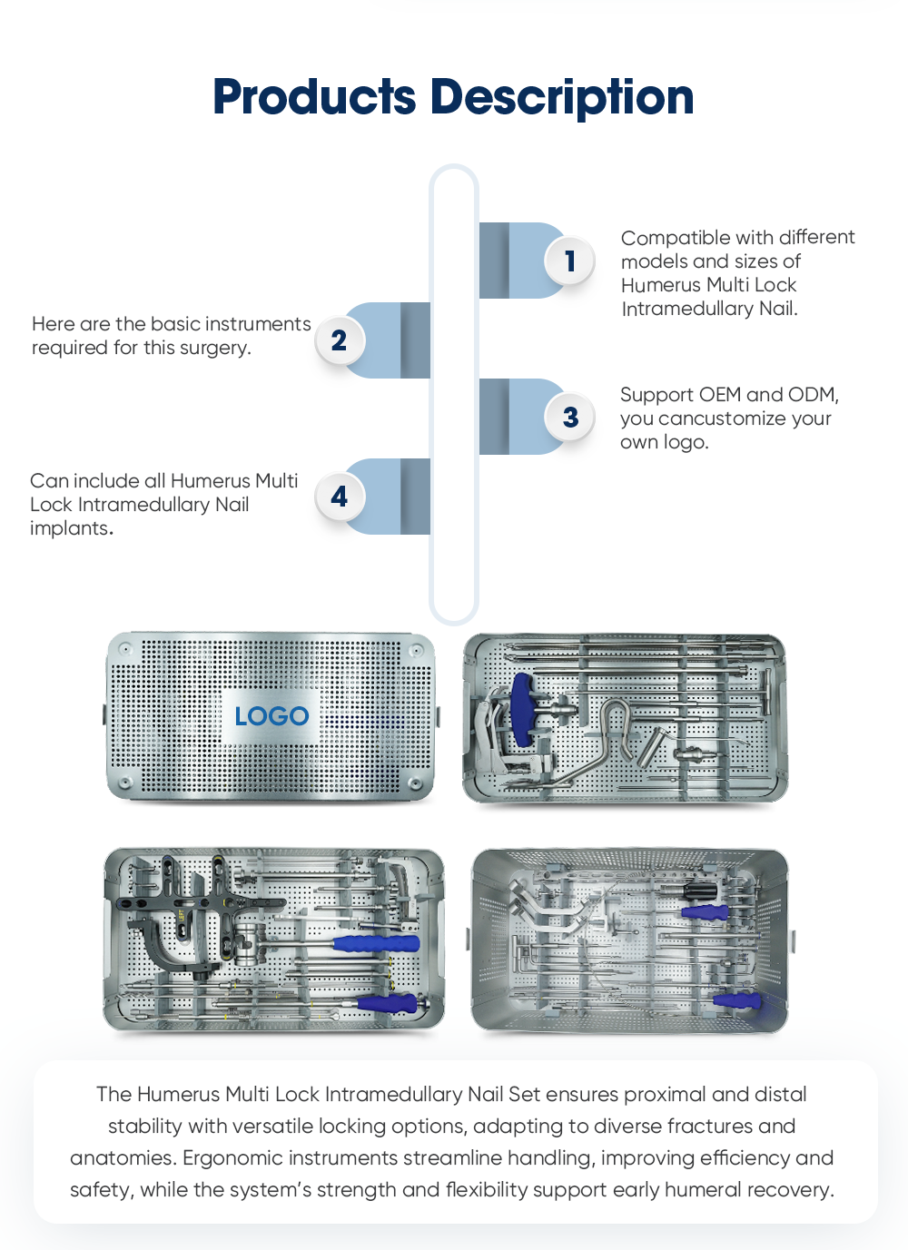 Humerus Multi Lock Intramedullary Nail Instrument Set - Buy Product on XC Medico Набор инструментов для интрамедуллярных гвоздей Humerus Multi Lock — покупка продукта на XC Medico