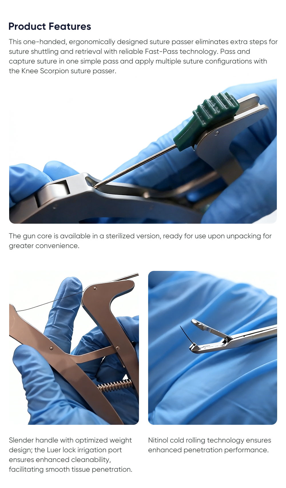 Артроскопический шовный проводник | Набор степлеров для швов на плече и колене | Ремонт ротаторной манжеты 