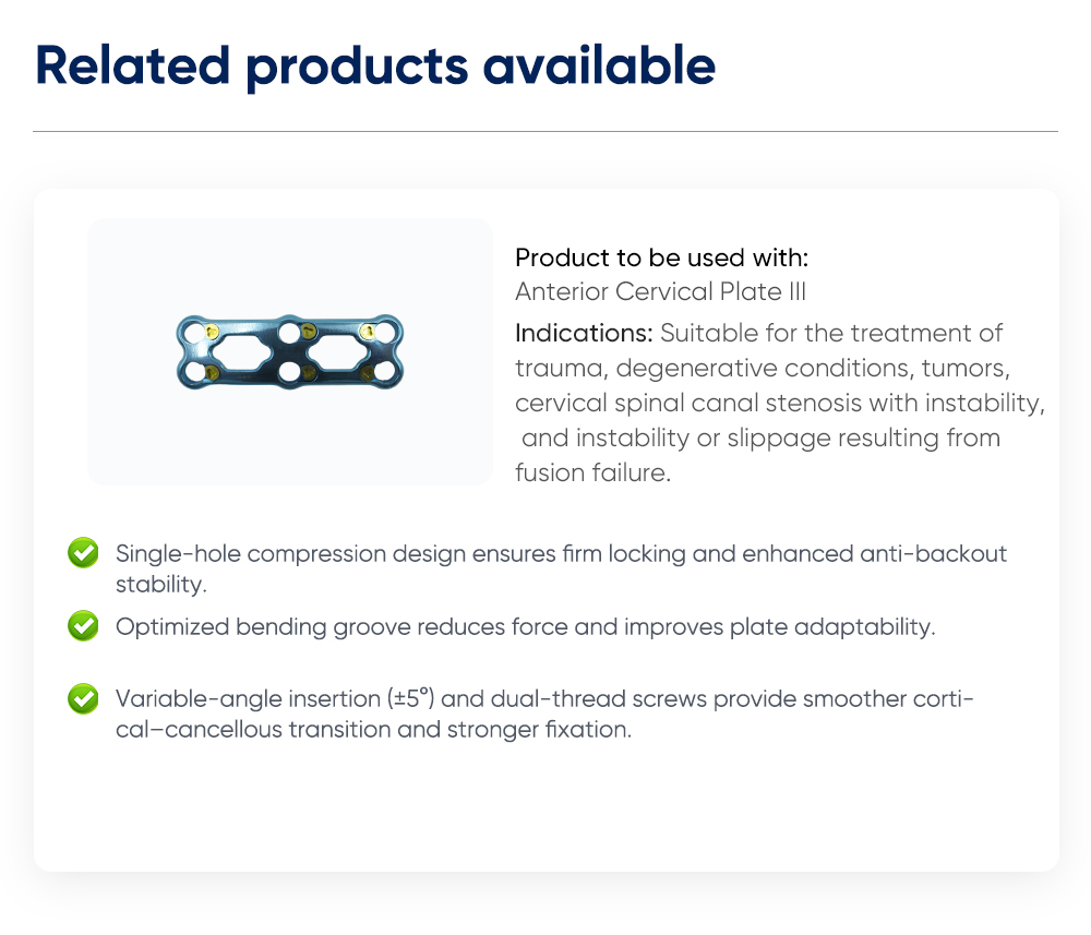 Набор инструментов для передней шейной пластины III — покупка продукта на XC Medico 