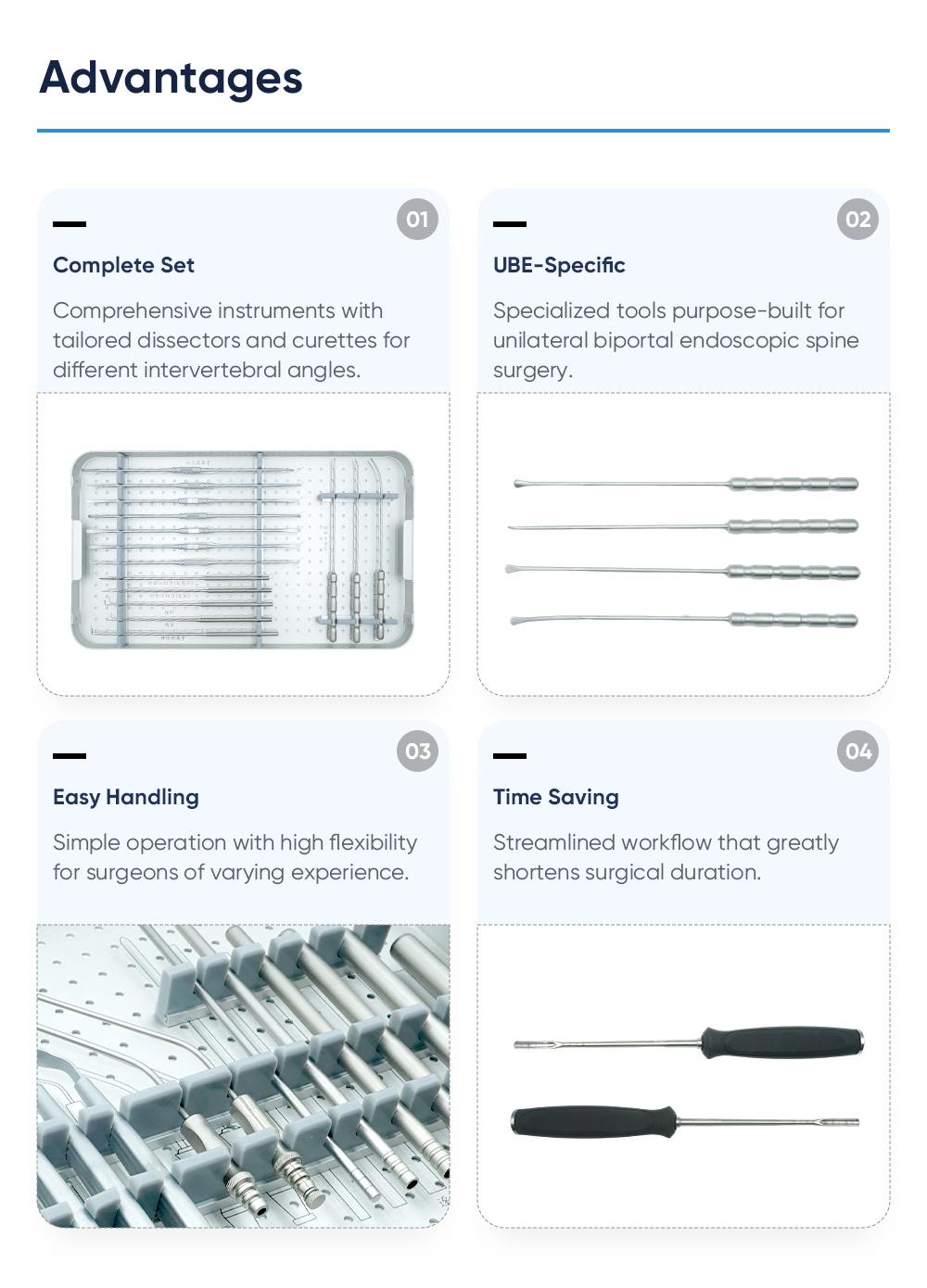Набор инструментов для хирургии позвоночника 