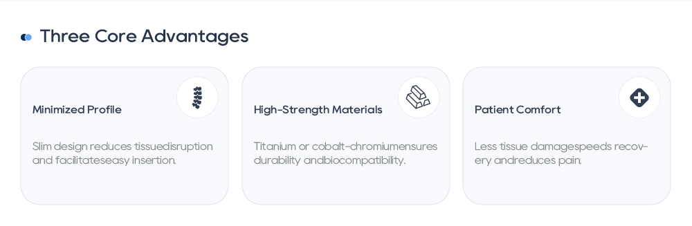 Основные преимущества спинальных имплантатов MisFix: минимизированный профиль, высокопрочный титан и комфорт для пациента 