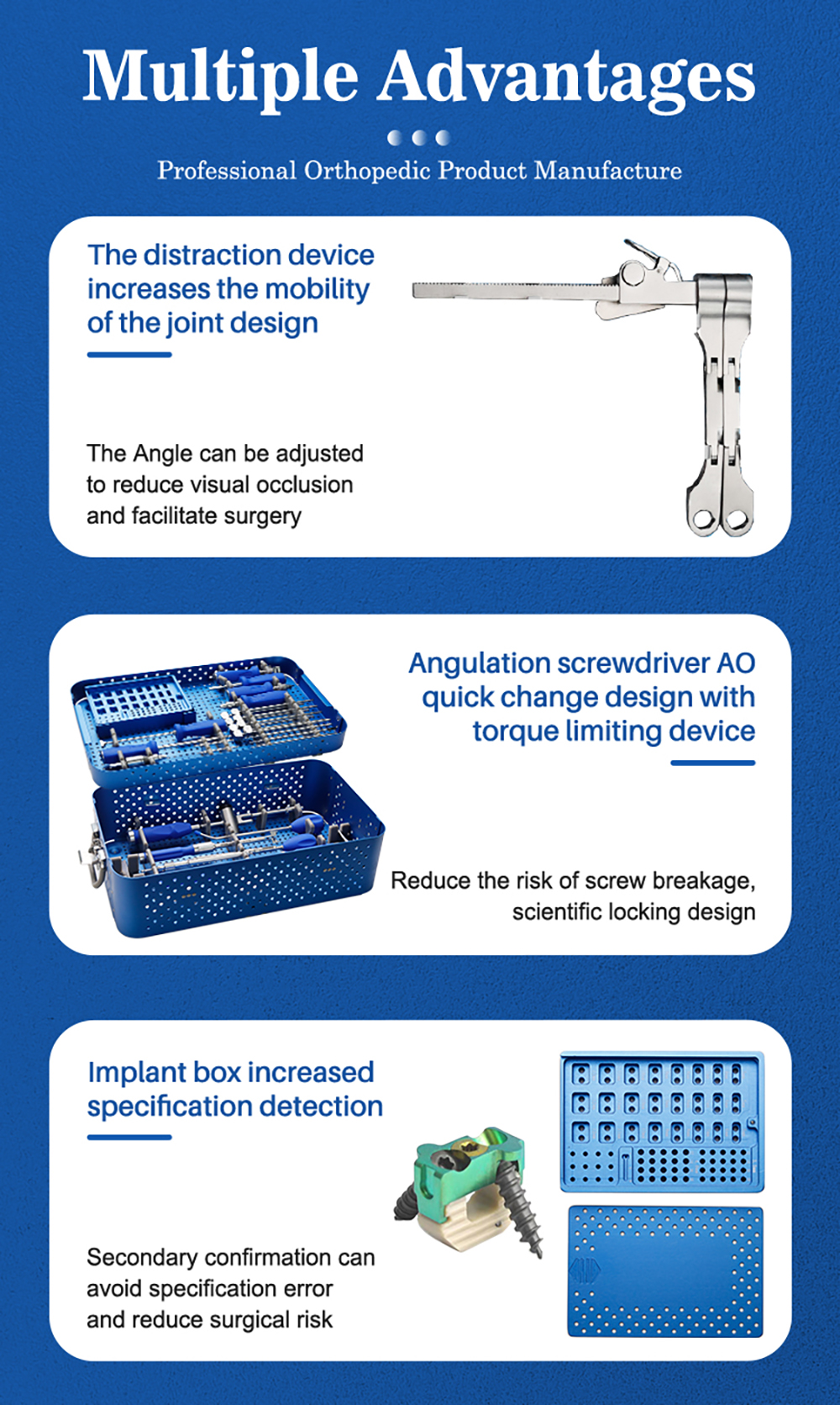 Цервикальная клетка для осмотра с набором инструментов из 2 стопорных винтов — XC Medico 