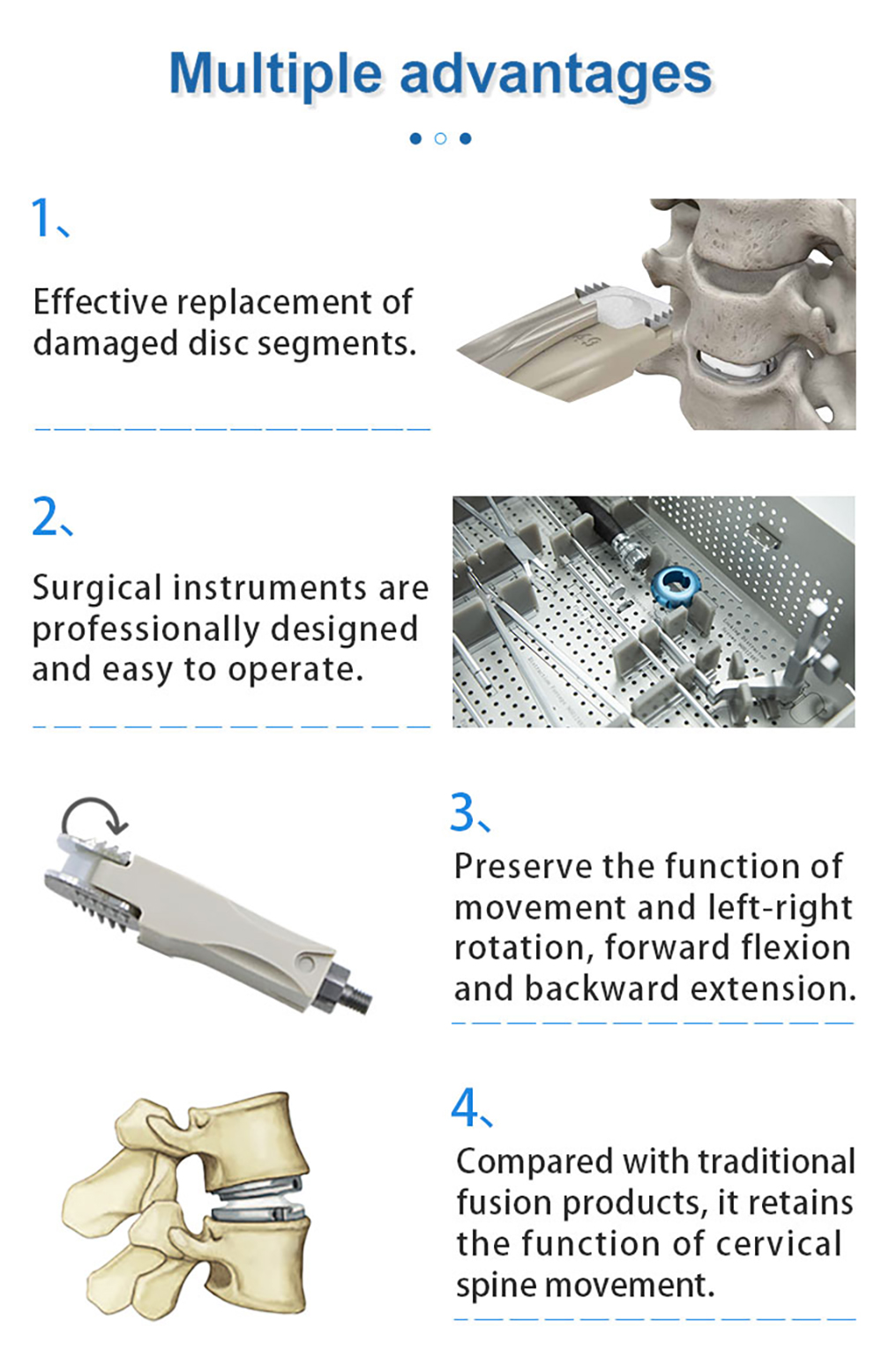 Набор инструментов для искусственного шейного диска | Комплект для полной замены дисков (TDR) | XC Medico 