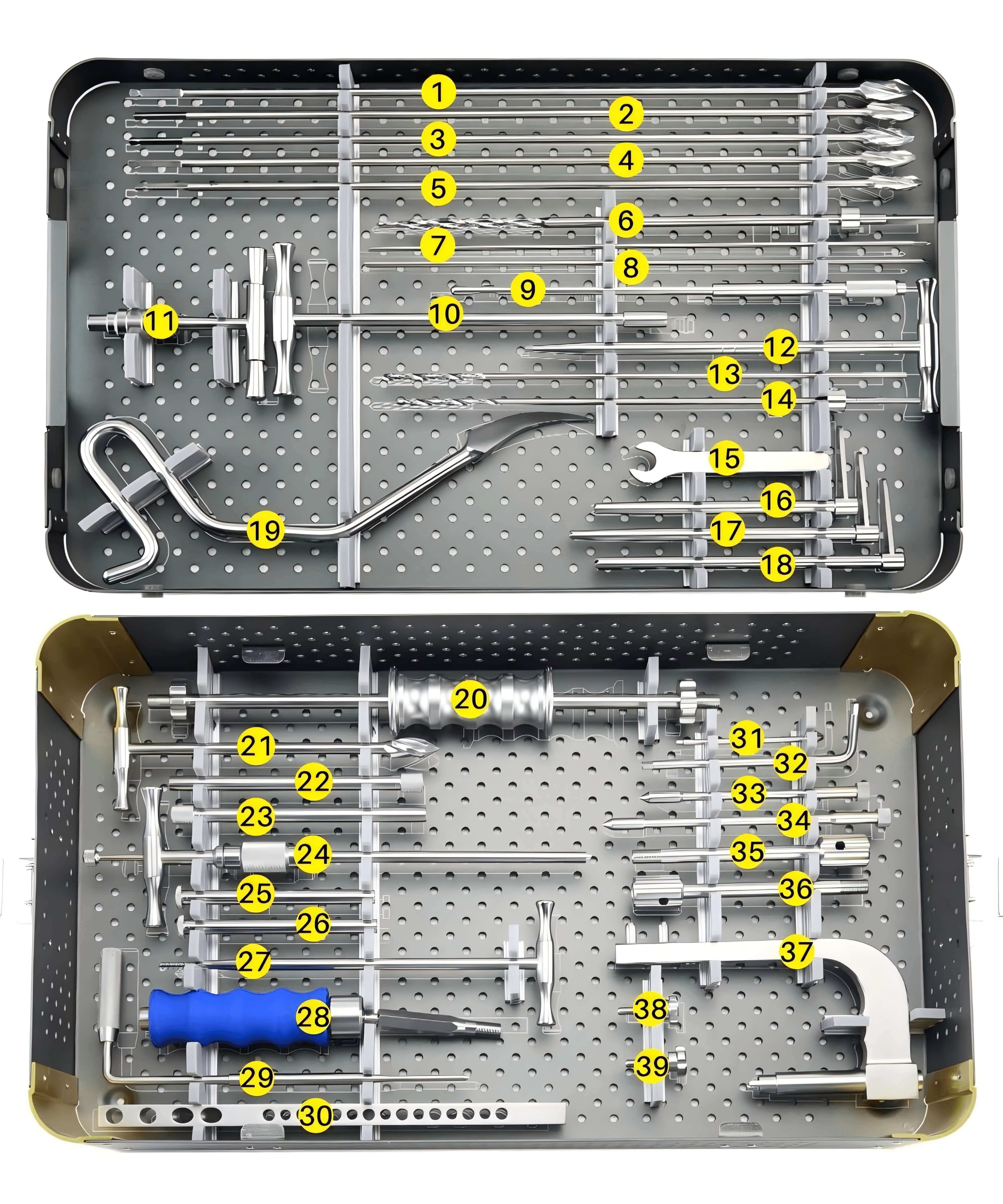 Набор инструментов для перевернутых бедренных и гамма-интрамедуллярных гвоздей