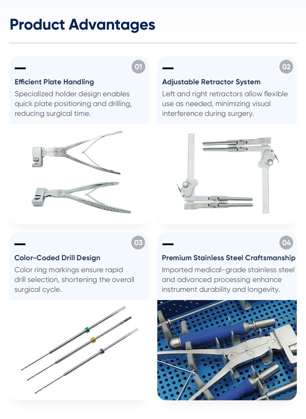 Набор инструментов для передней шейной пластины III — покупка продукта на XC Medico 