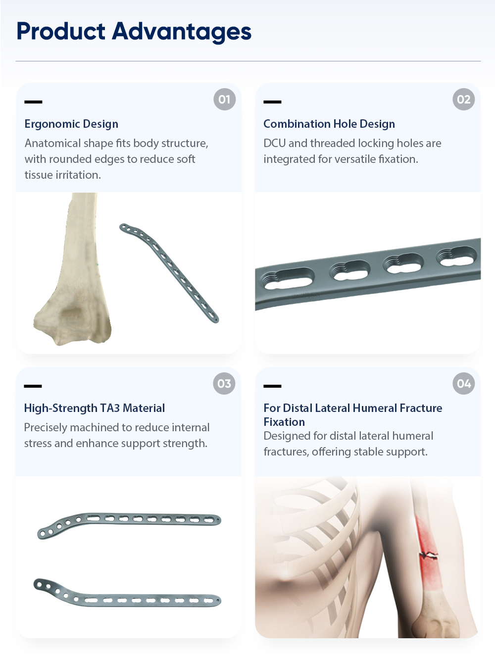 Запирающая пластина для дистального отдела плечевой кости — Купите продукт на XC Medico 