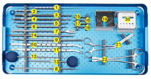 Набор инструментов для спинальной транспедикулярной винтовой системы диаметром 5,5 мм 