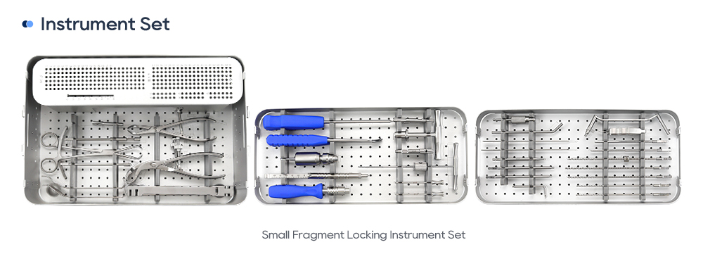 Трехслойный набор инструментов для фиксации небольших фрагментов в стерилизационном лотке 