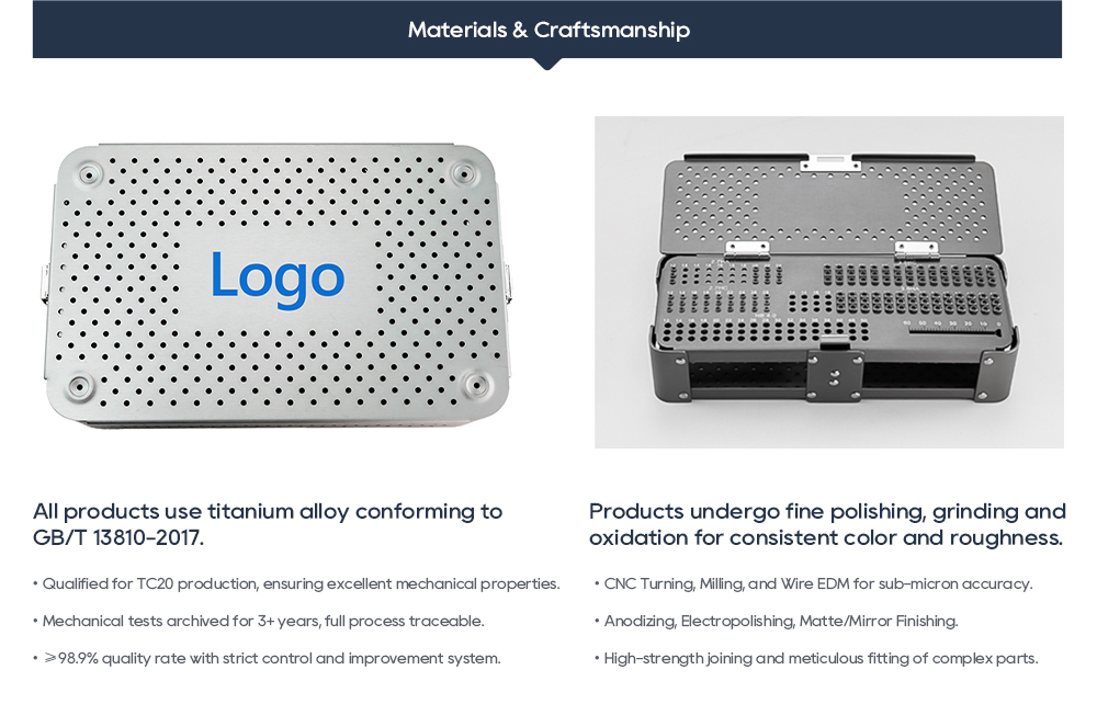 Вид сверху на лотки для инструментов с блокировкой мелких фрагментов диаметром 2,7 мм и 3,5 мм и винтовую стойку