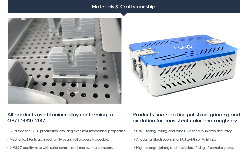 Настраиваемый алюминиевый ящик для инструментов с силиконовыми полосками для предотвращения столкновений и имплантатами, обработанными на станке с ЧПУ. 