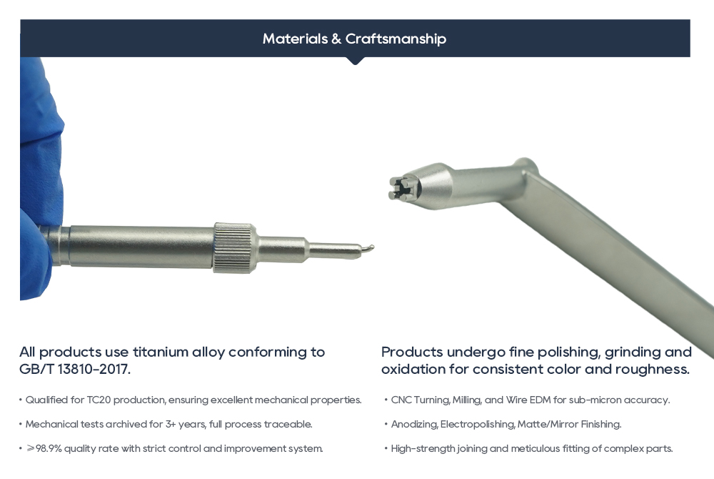 титановый сплав, обработанный на станке с ЧПУ, для ортопедической внутренней фиксации 