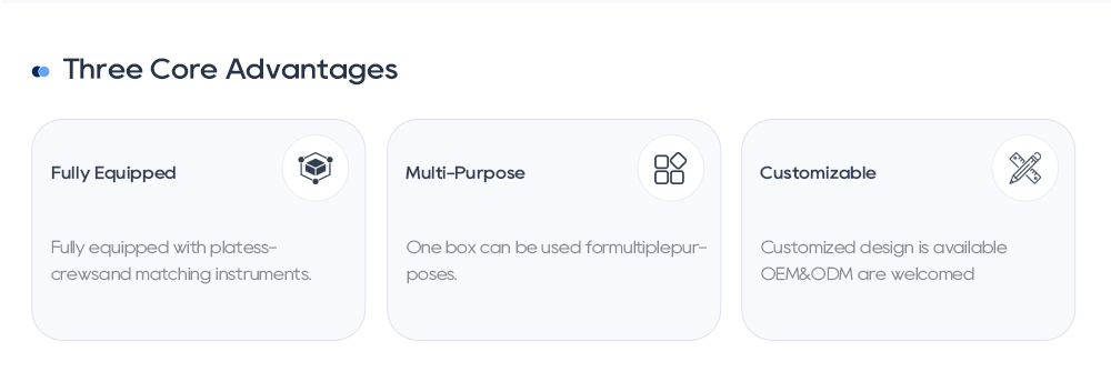 Основные преимущества ортопедического набора для небольших фрагментов: полностью оборудованный, многоцелевой и настраиваемый